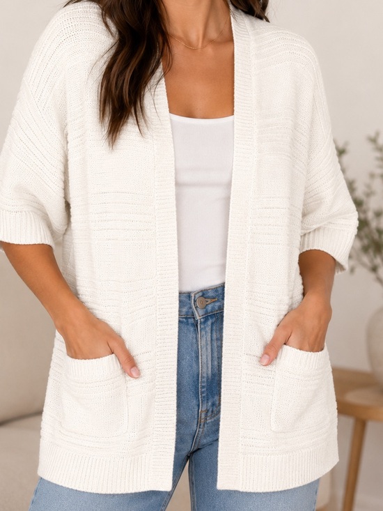 Old Navy Sweaters - Old Navy Cream Open-Front Knit Cardigan
